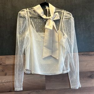 Express long sleeve sheer top